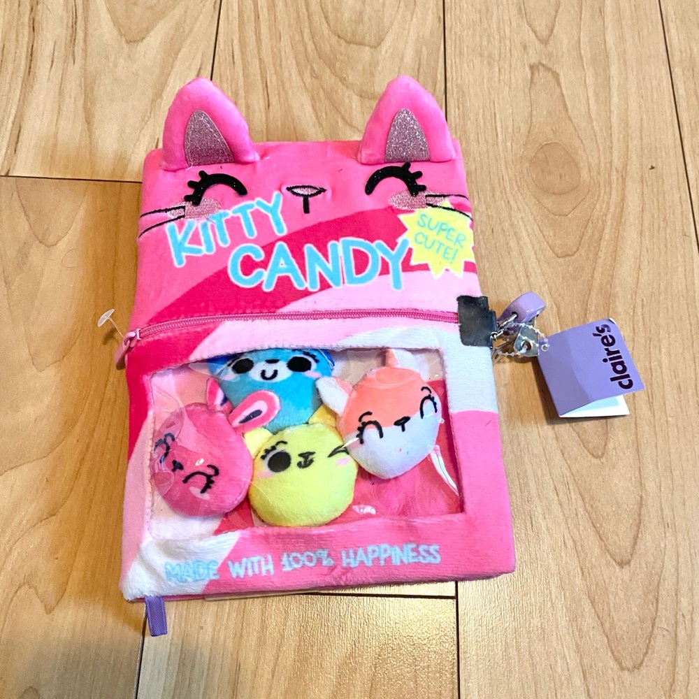 Claire's Kitty Candy Plush journal